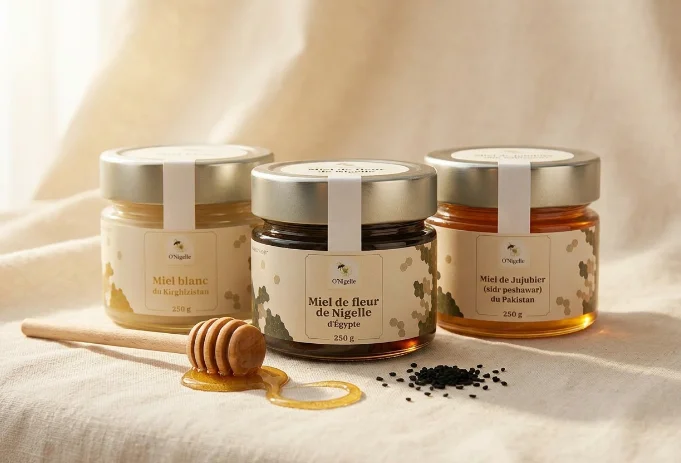 Coffret 3 Miels Rares — Sidr de Peshawar, Miel Blanc & Fleur de Nigelle