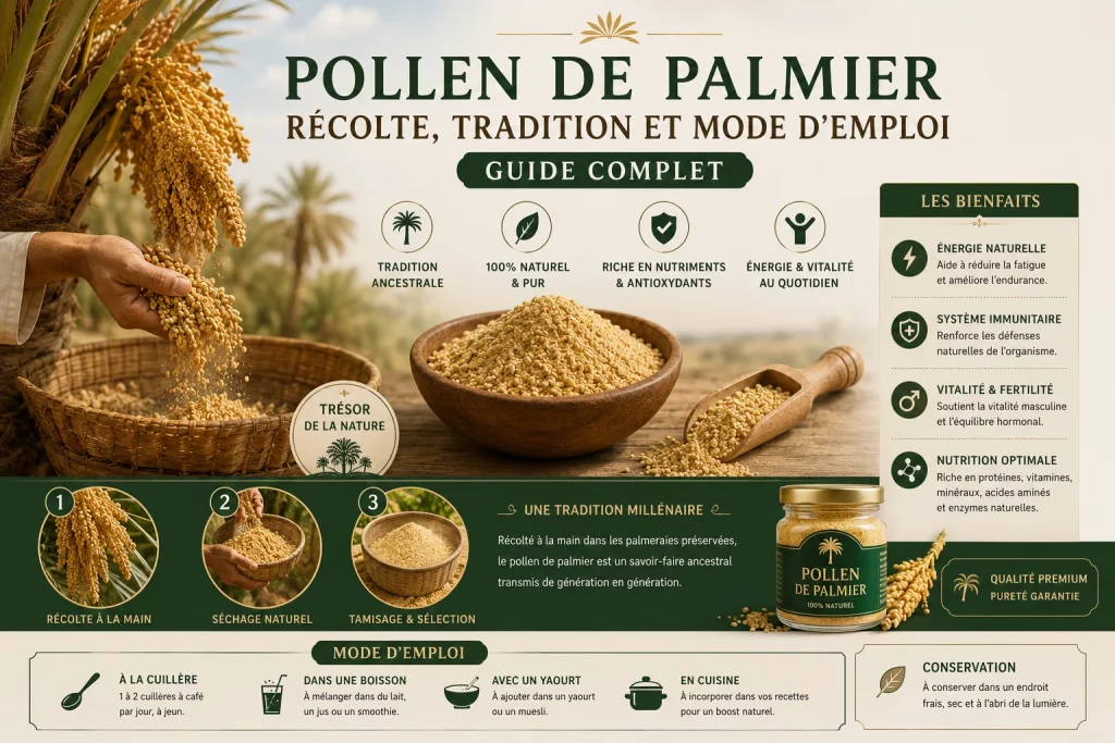 Pollen de Palmier : Récolte, Tradition et Mode d’Emploi (Guide)