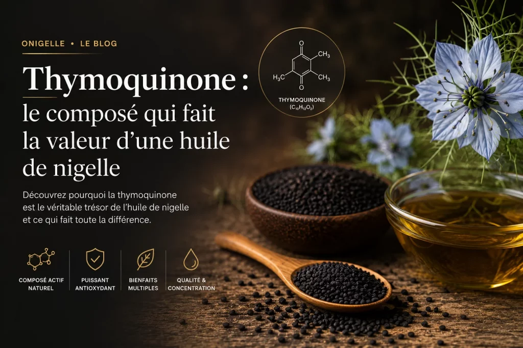 Thymoquinone : le composé qui fait la valeur d’une huile de nigelle